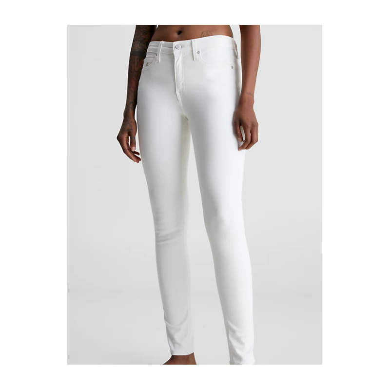jeans bianco calvin klein mid rise bianco