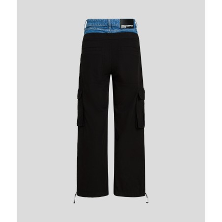 KLJ PANTALONI CARGO CON VITA IN DENIM