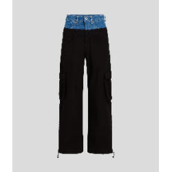 KLJ PANTALONI CARGO CON VITA IN DENIM