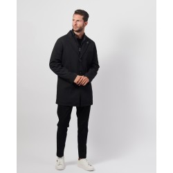 Cappotto uomo nero Yes Zee con gilet interno