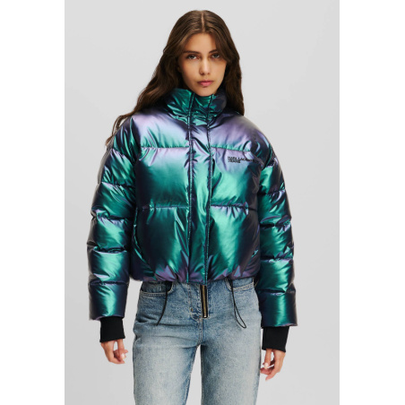 Karl Lagerfeld GIACCA IMBOTTITA IRIDESCENTE CROPPED