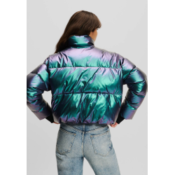 Karl Lagerfeld GIACCA IMBOTTITA IRIDESCENTE CROPPED