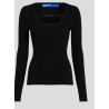 Karl Lagerfeld Donna TOP IN MAGLIA CON SCOLLO QUADRATO nero