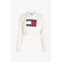 maglia a punta tommy hilfiger donna ancient white