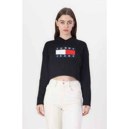 maglia a punta tommy hilfiger donna black