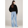 Felpa tommy oversize in sherpa donna black