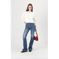 Felpa tommy oversize in sherpa donna ancient white