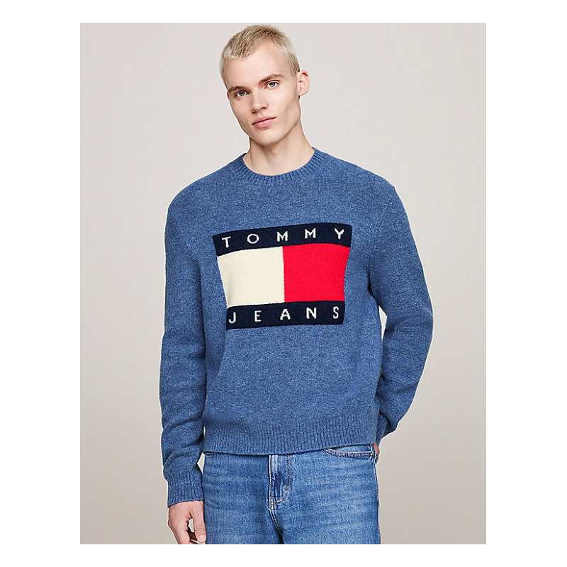 tommy hilfiger uomo Pullover mélange con lana e distintivo