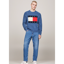 tommy hilfiger uomo Pullover mélange con lana e distintivo