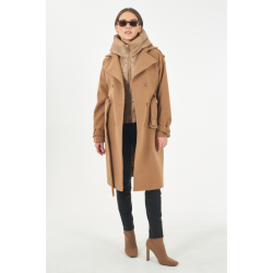 yeszee cappotto donna doppiopetto camel gilet staccabile