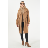 yeszee cappotto donna doppiopetto camel gilet staccabile