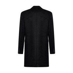 Cappotto Richmond nero monopetto con tasche a patta