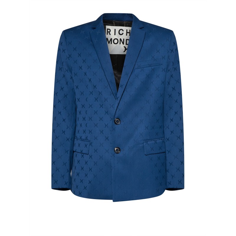 Giacca monopetto Richmond navy/logo