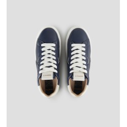 Sneaker Alexander Smith College Uomo in pelle blu e tallone bianco