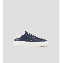 Sneaker Alexander Smith College Uomo in pelle blu e tallone bianco