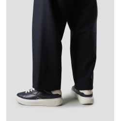 Sneaker Alexander Smith College Uomo in pelle blu e tallone bianco