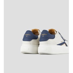 Sneaker Alexander Smith College Uomo in pelle bianca, logo e tallone blu