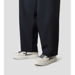 Sneaker Alexander Smith College Uomo in pelle bianca, logo e tallone blu