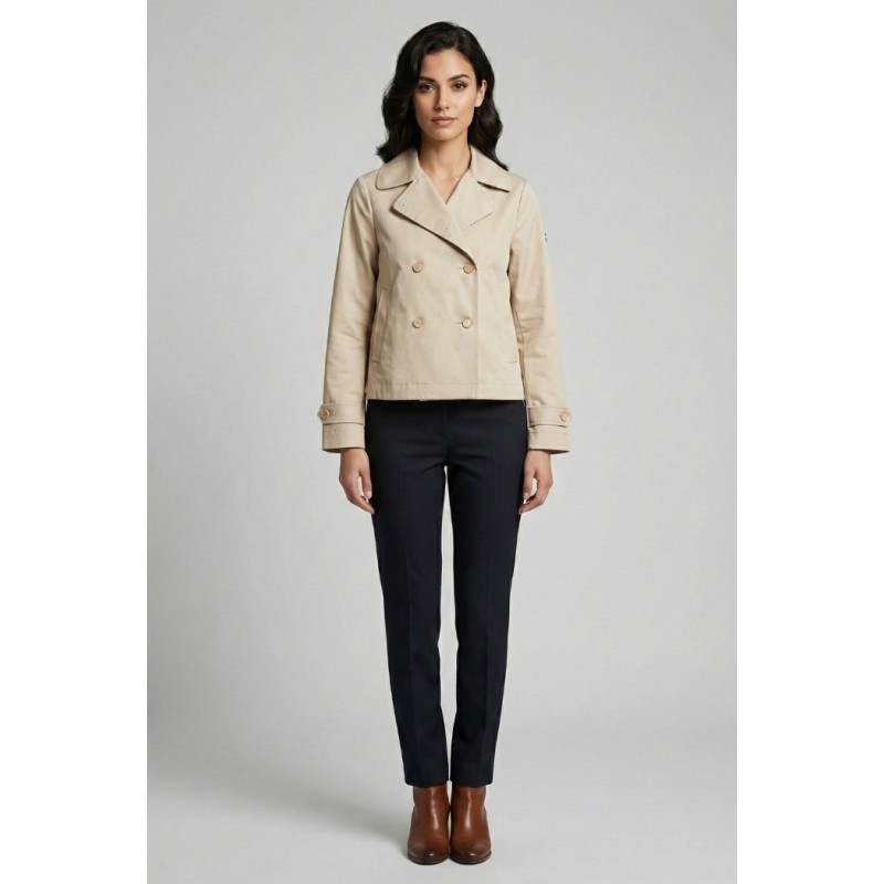 Markup trench corto doppiopetto in cotone beige MW1640018