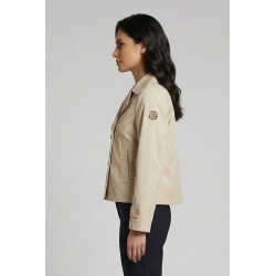 Markup trench corto doppiopetto in cotone beige MW1640018