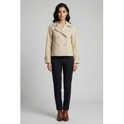 Markup trench corto doppiopetto in cotone beige MW1640018