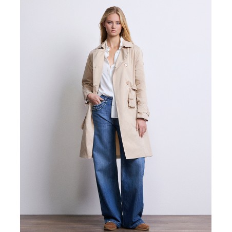 Trench in cotone doppiopetto beige