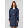 Trench in cotone doppiopetto blu