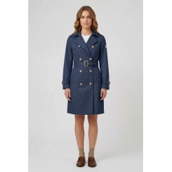 Trench in cotone doppiopetto blu