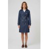 Trench in cotone doppiopetto blu