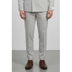 Markup abito gessato in misto lino e cotone grey