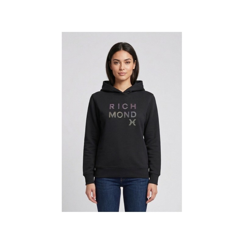 John Richmond felpa con cappuccio UWP26029 nero