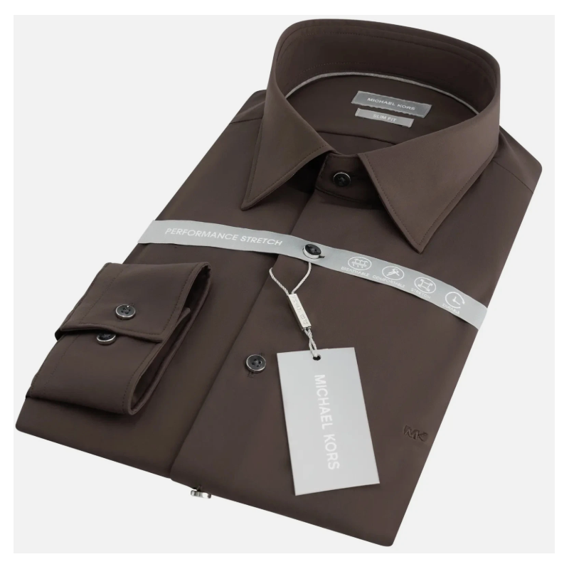 Michael Kors uomo Camicia Performance cioccolato