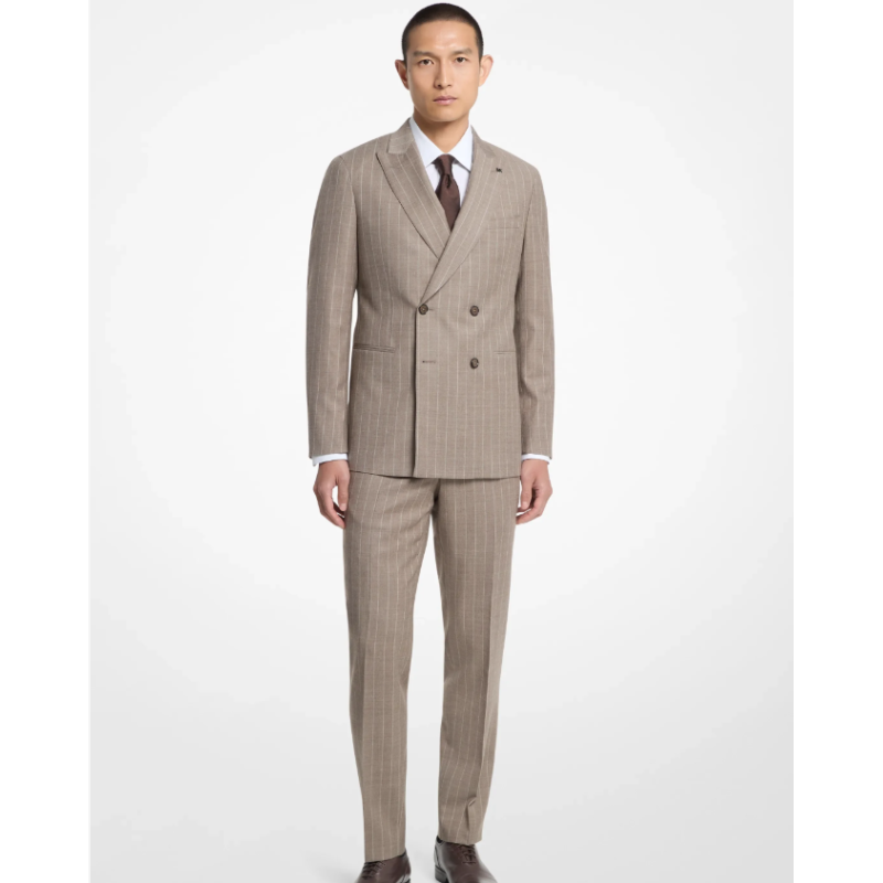 Blazer in flanella di misto lana a righe