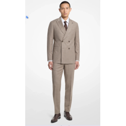 Blazer in flanella di misto lana a righe