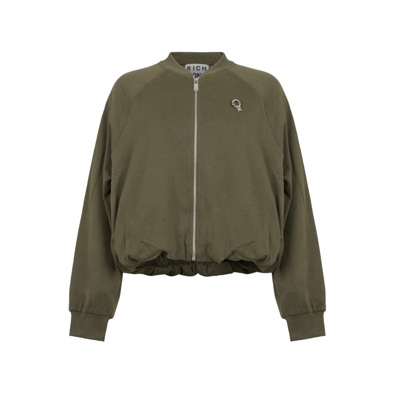 Felpa cardigan Richmond UWA26029FE GREEN